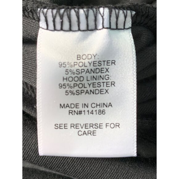 Juicy Couture L Black Velour Hooded Jumpsuit Drawstring Zipper Closure 8237 - Picture 5 of 13